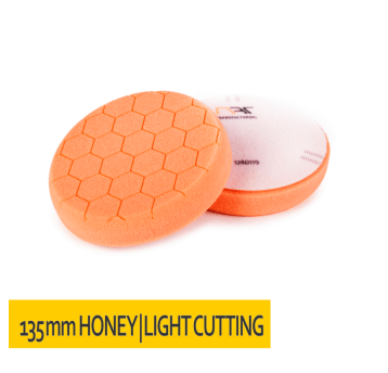 Gąbka polerska 'HONEYCOMB' rzep 135x25 Pomarańczow