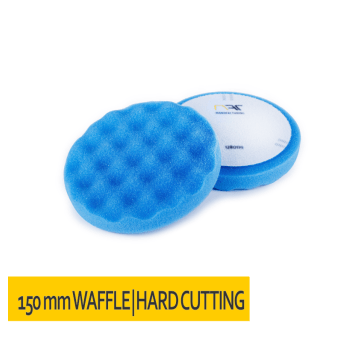 Gąbka polerska KARBOWANA rzep 150x25 Niebieska